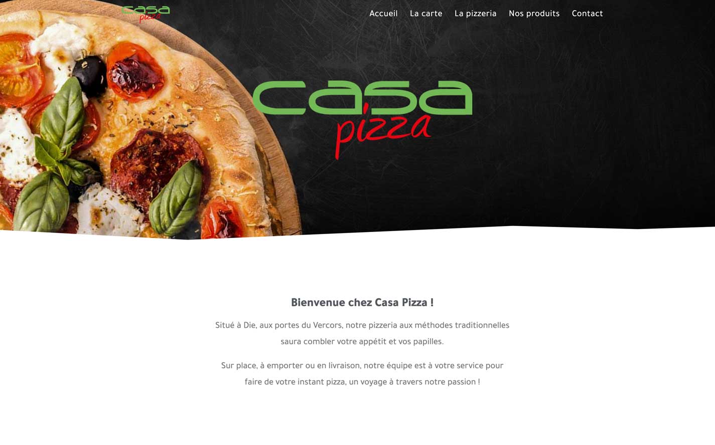 Screenshot site Casa Pizza